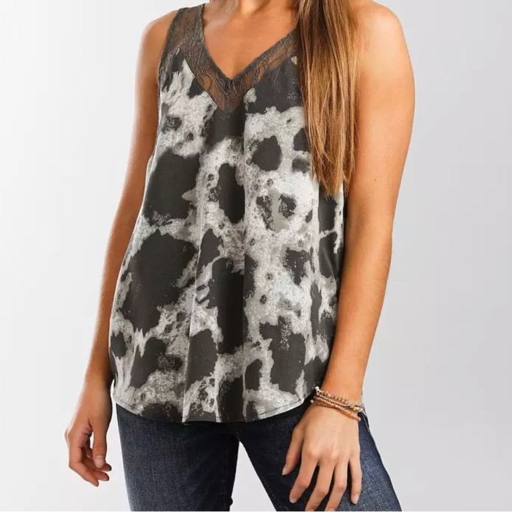 NWT Mystree Gray Lace Tank sz Medium